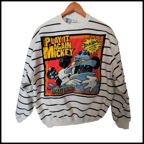 Disney Tops - Vintage Mickey & Co Disney JG Hook True Love Sequins Crewneck Sweatshirt M Mediu